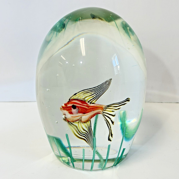 Murano Other - MURANO Art Glass Domed Egg Shaped Fish Aquarium Sculpture Tropical